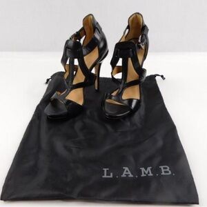 NWOT L.A.M.B. Women's Black Strappy Heels Size 7